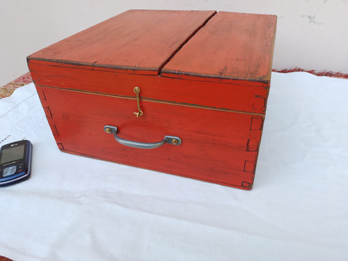 Antiguo Caja D Herramientas Cajón Madera Valija Valijita 31