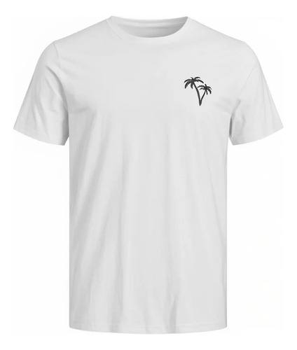 Playeras Basica Estampado Palmeras Algodón Grueso 280 Suave