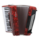 Acordeon Dolphin 80 Baixos Vermelho Com Bag E Alças 6811