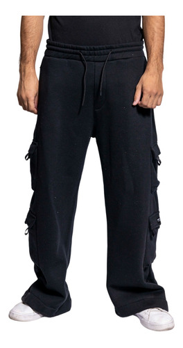 Pantalón Cargo Hombre Oversize Con Bolsillos Frisa Shaffe 