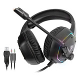 Headset Gamer Fortrek Blackfire P2 + Usb Rgb Preto