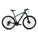 Bicicleta Aro 29 Ksw Color Altus 7.0 24v Hidraulico + Trava Cor Laranja/verde Tamanho Do Quadro 21