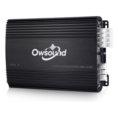 Amplificador De Audio Para Auto 4 canales Potencia máxima 1000W Owsound MX50.4F Para Carro Negro Clase AB | Meses sin interés