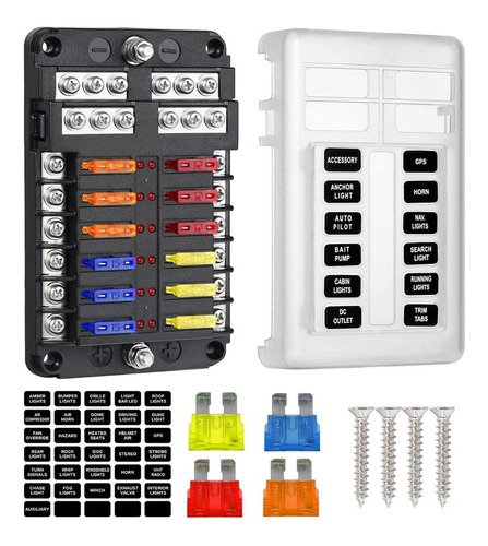 Bloque De Fusibles De 12 Vías Ato/atc Con Indicador Led