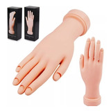 Mão Para Treino Manicure Silicone Dedo Flexível Unhas De Gel