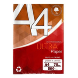 Papel Sulfite A4 Ultra Paper Cor Branco Resma 500 Folhas