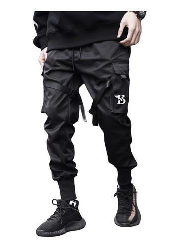 Pantalon Cargo Bclub Hombre Bolsillos Saten Trap Rap Hip Hop