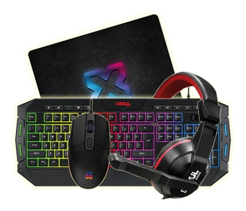 Combo Soul Gaming Teclado +mouse +auricular +mousepad