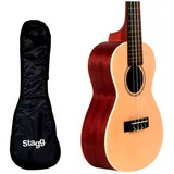 Ukelele Soprano Stagg Us60 Cedro + Aquila + Funda - Envios