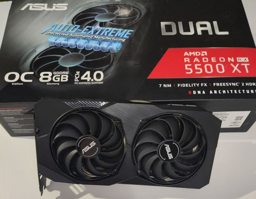 Rx 5500xt Placa De Vídeo Amd Asus Dual Oc Edition 8gb