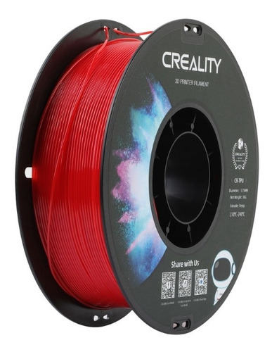 Filamento 3d Tpu Creality Rojo 1 Kg 1,75mm 