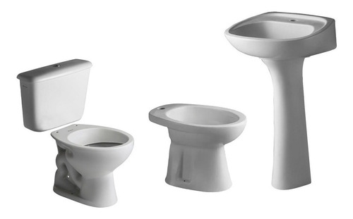 Juego Ferrum Andina Lavatorio Columna Inodoro Mochila Bidet