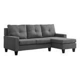 Sala Haelynn Lino Gris Izquierda Sillon Mueble Sala Sofa