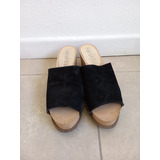 Suecos Bershka Negro 37 Cuero Gamuza