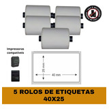 Etiqueta Adesiva 40x25 P/ Mini Impressora Ou Pos58 - 5 Rolos