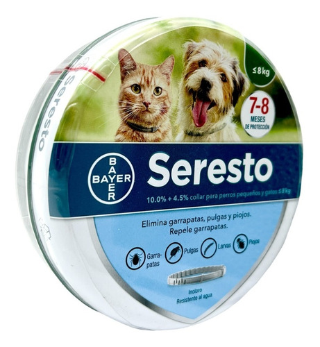 Seresto Collar Antipulgas Para Perros Y Gatos Menores De 8 K