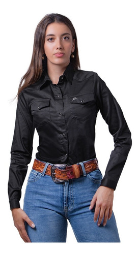 Camisa Vaquera Icy Denver Dama Negra Cm059