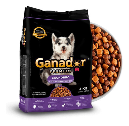 Alimento Ganador Premium Cachorro Raza Mediana/grande 4kg