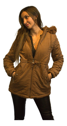 Campera Tapado Reversible Parka Mujer Gabardina Plush Larga 