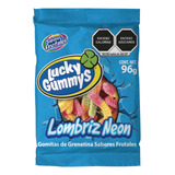 Gomitas Lucky Gummys Lombriz Neon Bolsita 96 G