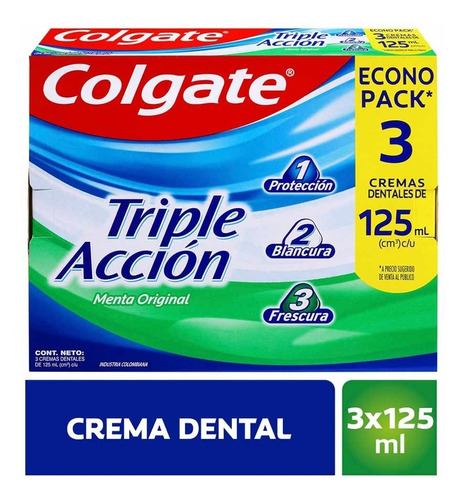 Colgate Triple Acción X 3 Und - Ml A $62