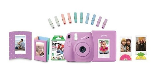 Camara Fujifilm Instax Mini 7+ Kit Purpura Set Accesorios