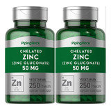 Zinc Gluconato Zinc 50mg 250tab Acne Testo Prostata 2frascos