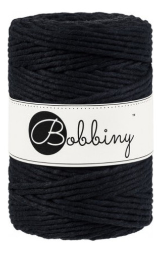 Cuerda Algodón Peinado 5 Mm Macrame  Bobbiny -black