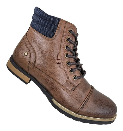 Botin Casual De Hombre Con Cierre Y Cordón - Cuero Pu - 3129