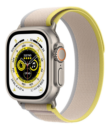 Apple Watch Ultra Gps + Celular - Caja De Titanio 49 Mm - Correa Loop Trail Amarilla/beige - M/l