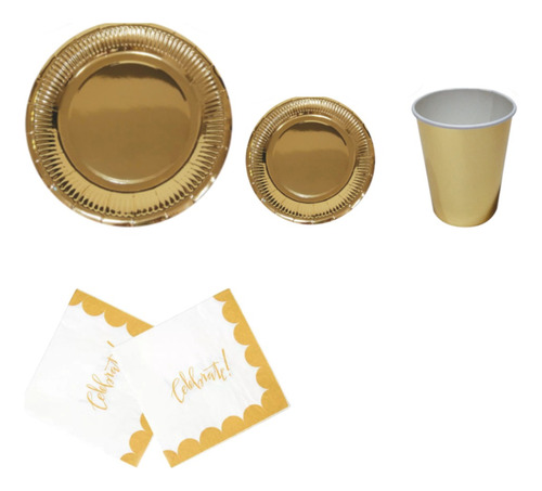 Set Desechable Reusable Kit Vajilla Plato Vaso Fiesta 