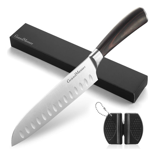 Grandmesser Santoku Cuchillo De Chef Japones De 7 Pulgadas,