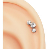 Piercing Mini Cluster Haste Aço Cirúrgico 3 Pedras- Helix 