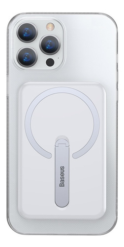 Capa C/ Suporte Magnético E Magsafe Baseus P/ iPhone 13 Pro Cor Transparente Liso
