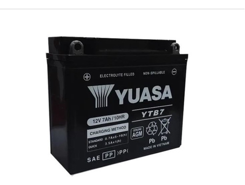 Bateria Moto Yuasa Gel Ytb7 = Yb7b-b 12v 7ah Vzh