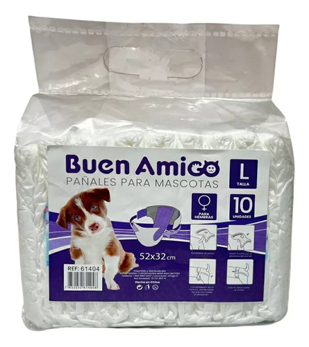 Pañales Desechables Perros Mascotas Talla L 49x33cm