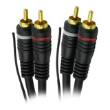 Cabo 2 + 2 Rca 5mm Áudio Profissional 1 Metro Com Fio Terra