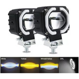 Par Faro Led Cuadrad Ojos Ángel Exploradoras Para Moto Auto