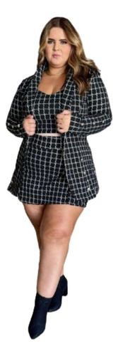 Trijunto Plus Size Blazer , Croped Shorts Saia Inverno