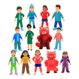 #13pcs /set Figura De Panda Roja Giratoria Giratoria .