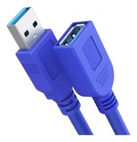 Cable Usb 3.0 Extensor Prolongador Alargue Macho Hembra Color Azul