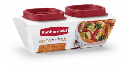 2pz Recipiente-tapa Alimentos Rubbermaid® Plástico, 0.5 Tz