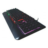 Teclado Usb Gamer Semi Mecânico Preto Com Iluminação Rainbow Idioma Português Brasil Cor De Teclado Preto