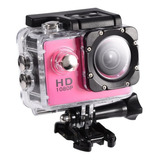 Camara Deportiva Hd Sumergible Hd1080p 30 Metros Color Rosa