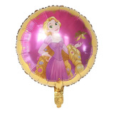 Paquete 15 Globos Redondos Princesa Rapunzel Con Portaglobo