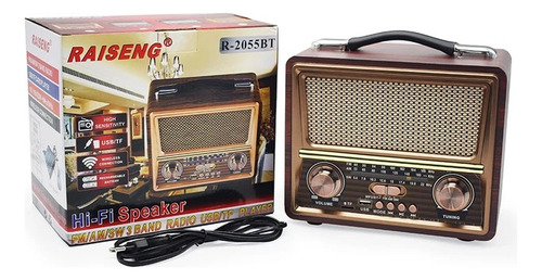 Radio Retro Vintage Bateria Usb Mp3 Bluetooth 2055bt