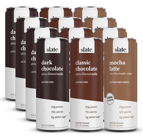Slate Milk - Batido Alto En Protenas, Paquete Variado, Choco