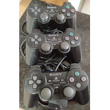 Controle Sony Playstation Dualshock 2 Black-3 Peças