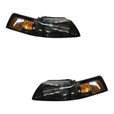 Par De Faros Ford Mustang 1999 - 2004 Fondo Negro