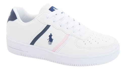 Tenis Casual De Dama Hpc Polo 222 Color Blanco/ Marino